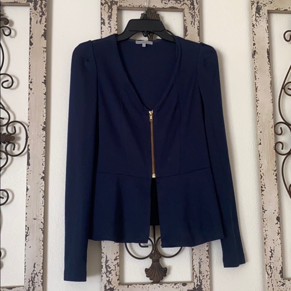 Navy blazer zip up